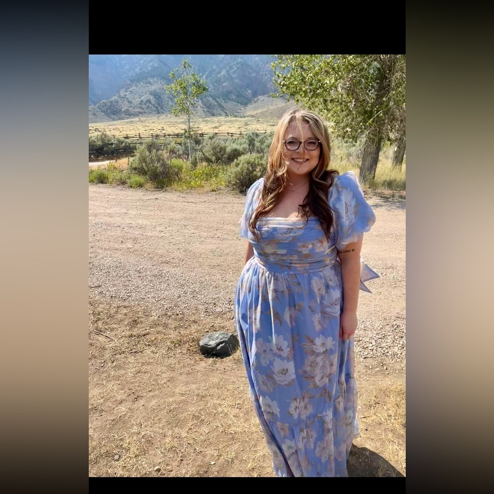 Abercrombie Floral Blue Maxi Dress
